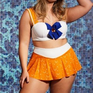 Sailor Moon Sailor Venus Skirted Swim Bottoms Plus Size Hot‎ Topic